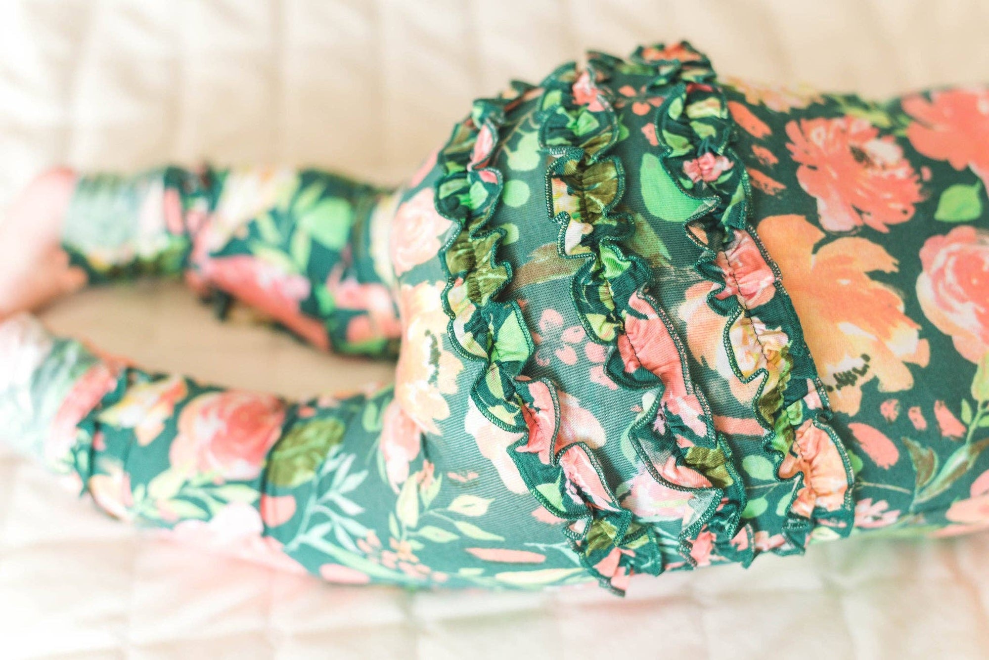 Jolie Floral Ruffle Zip One Piece
