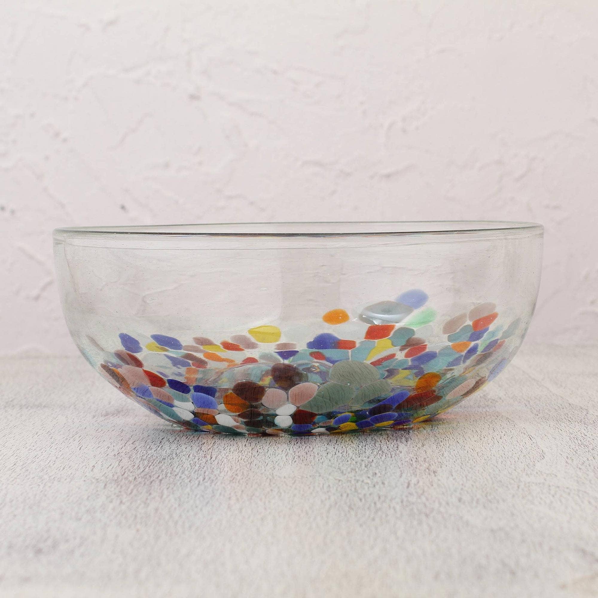 NOVICA Confetti Festival Blown Glass Serving Bowl