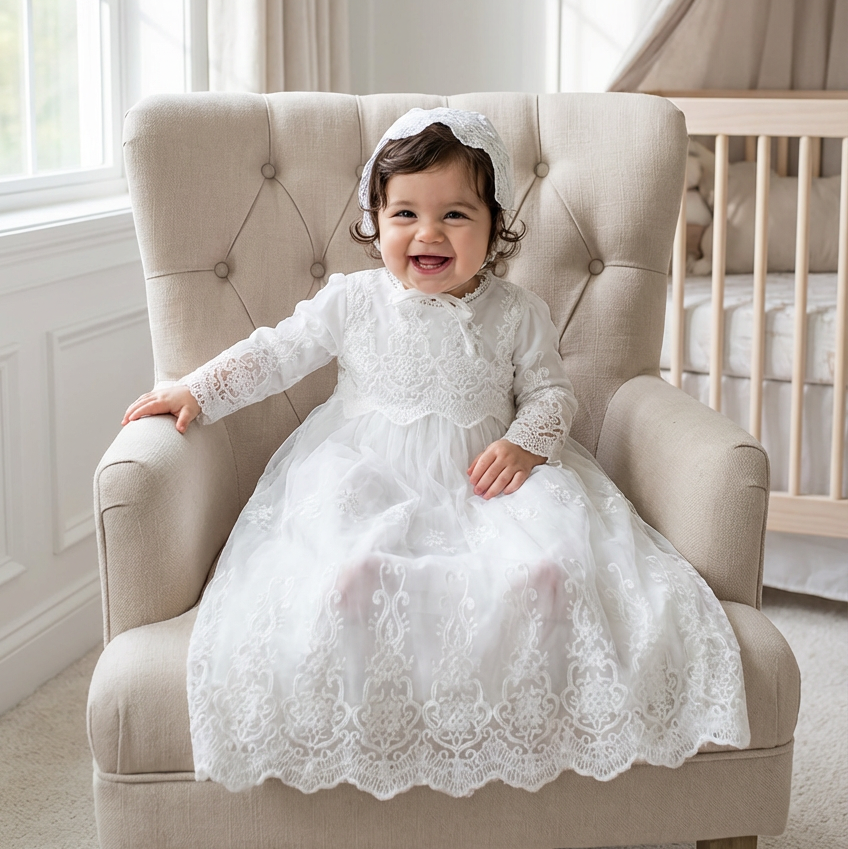 Nicolette's Couture The Julia Christening Gown