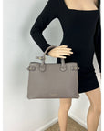 Burberry Banner House Check Leather Canvas Medium Hand Shoulder Bag