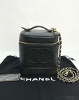 Chanel Vanity Cosmetic Case Black Caviar Leather Bag