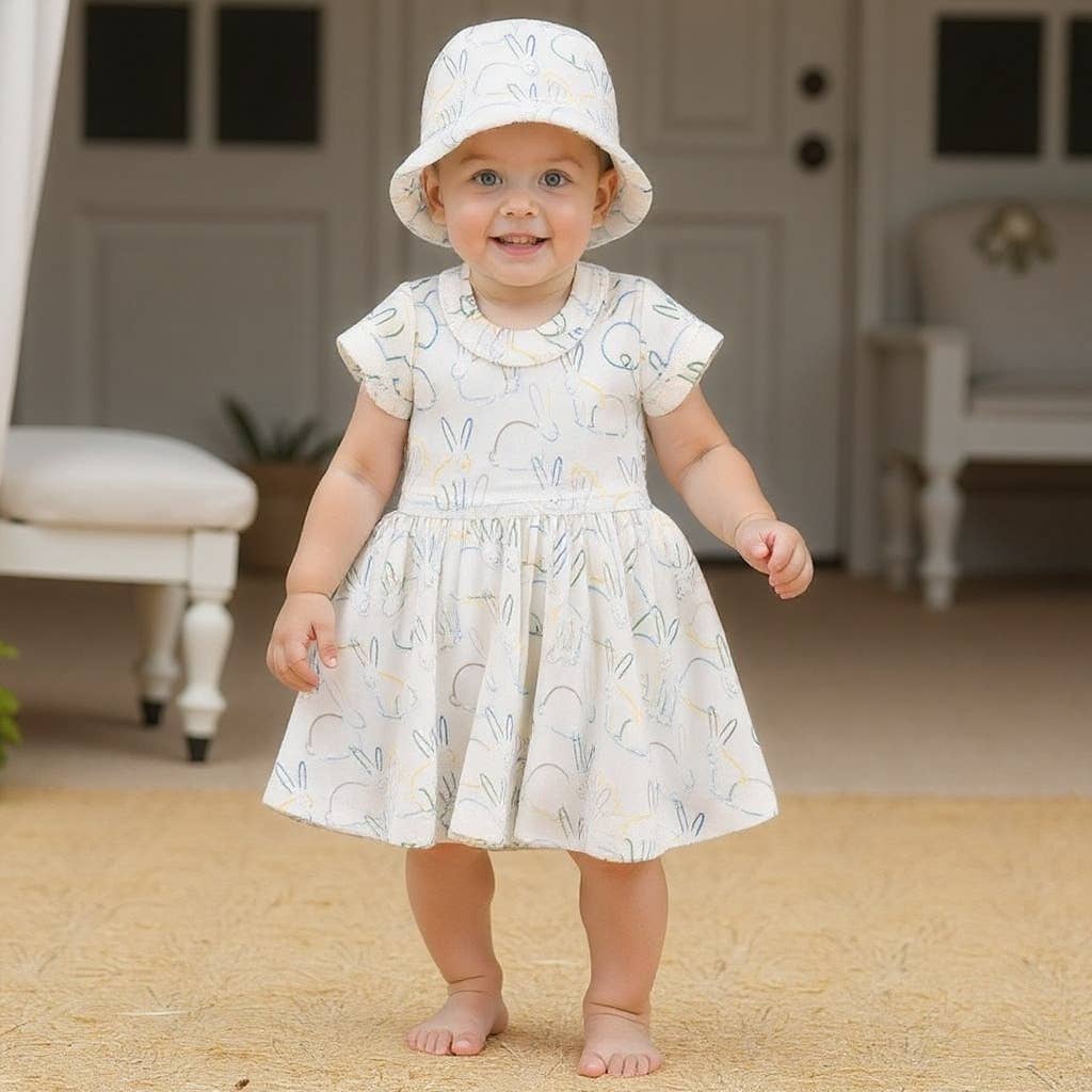 finn + emma Bunny Delight Organic Cotton Twirl Dress