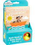 Nursery Rhymes: Row, Row, Row Your Boat Bath Book & Baby Duck Gift Set