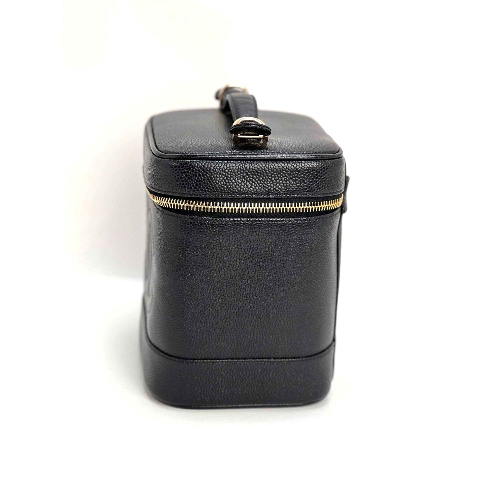 Chanel Vanity Cosmetic Case Black Caviar Leather Bag
