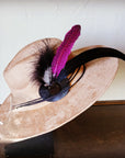 Boho Western Hat w/ Choice of Feather Hat Band-Tan 982f