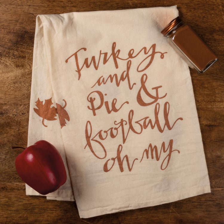 Turkey and Pie &amp; Football Oh My Kitchen Towel