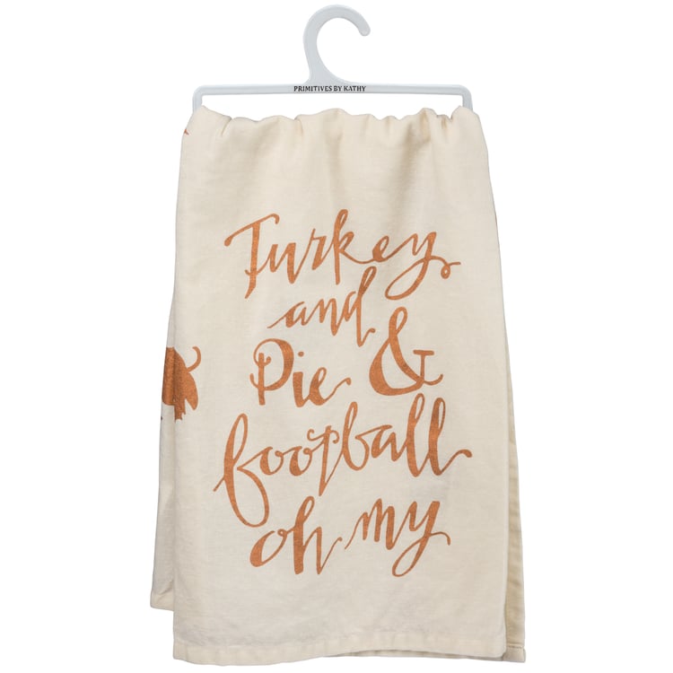 Turkey and Pie &amp; Football Oh My Kitchen Towel
