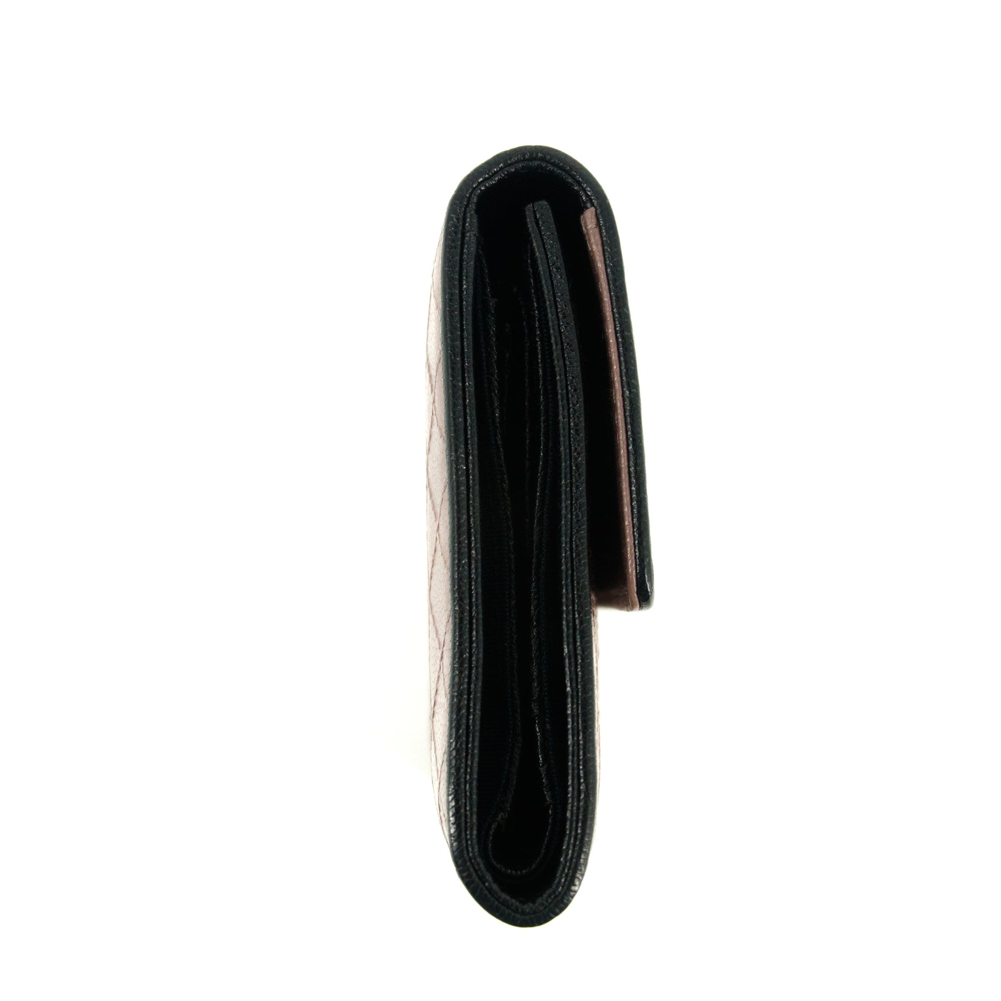 Chanel Matelasse Bicolor Long Trifold Embossed Wallet Pink 