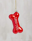 Good Dog Glass Ornament
