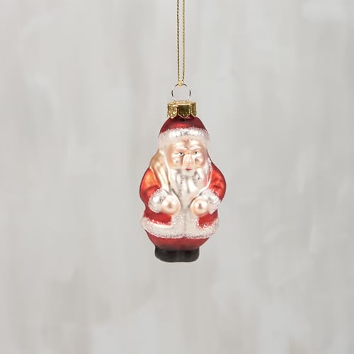 Jolly Santa Glass Ornament