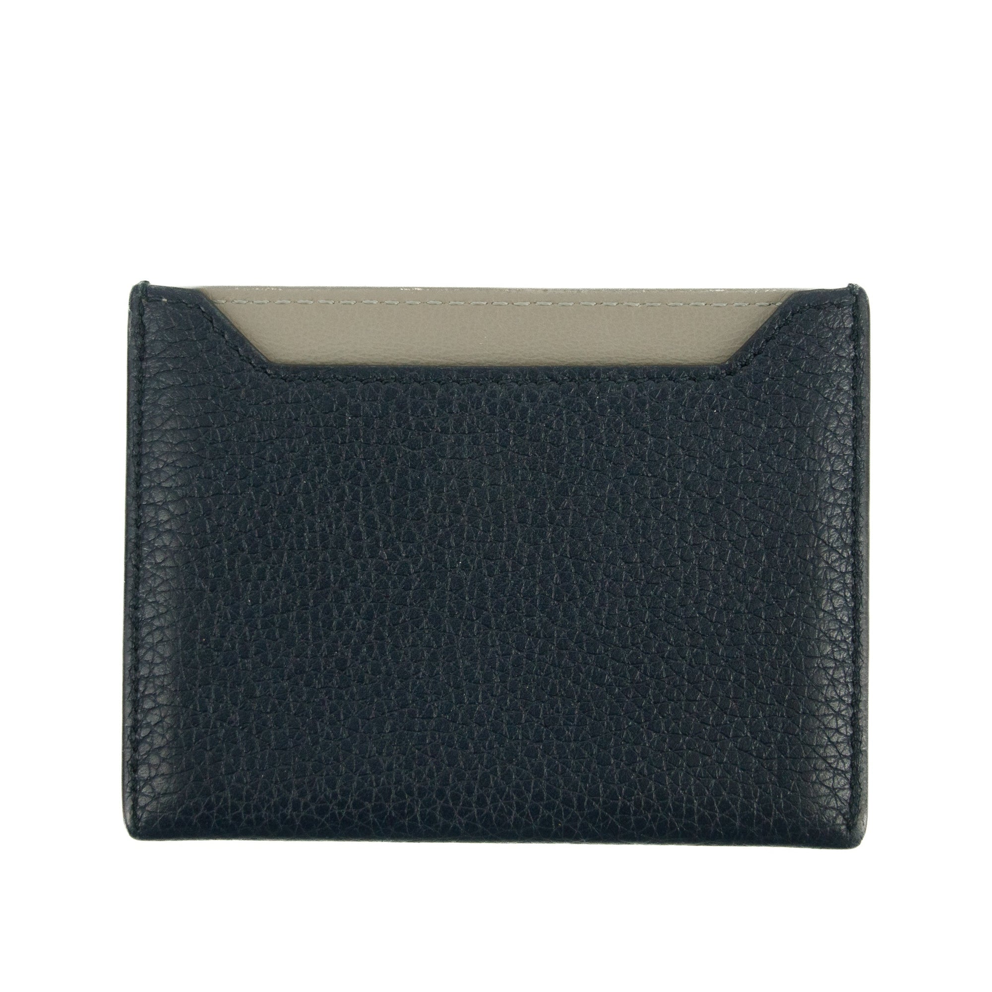 Celine Bicolor Blue / Grey Leather Card Case Holder Wallet 