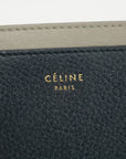 Celine Bicolor Blue / Grey Leather Card Case Holder Wallet 