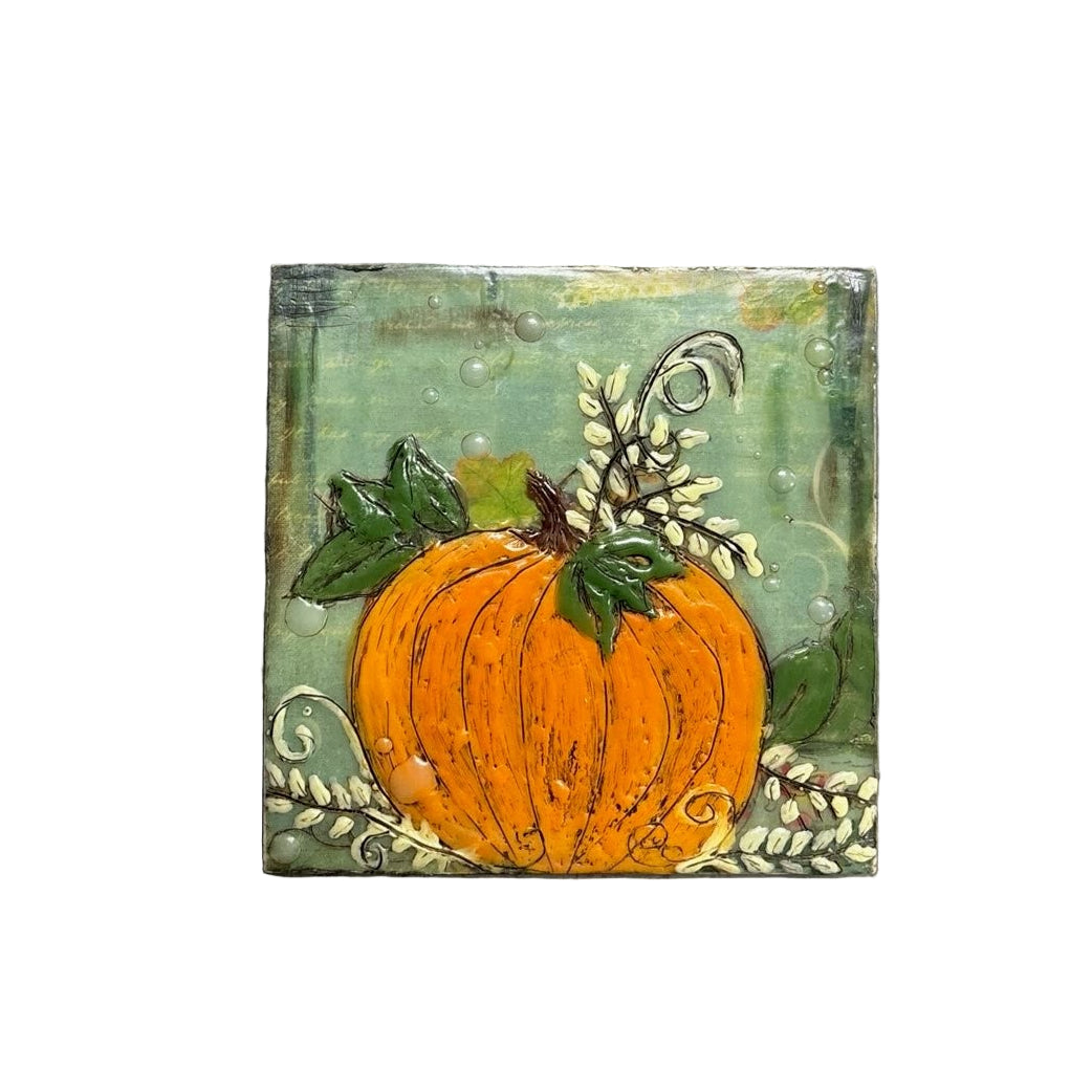 Trish McFerran Pumpkin Encaustic Art