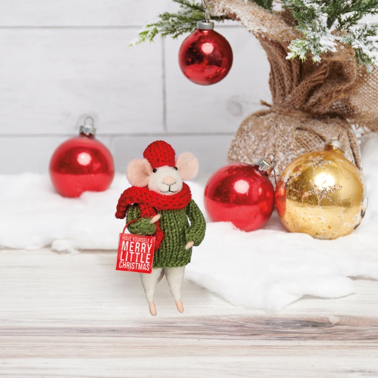 Have Yourself A Merry Little Christmas Mouse Critter Ornament