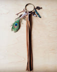 **Boho Western Leather Boot Bling Charm Peacock & Turquoise 500h