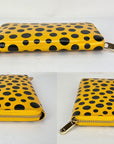 Louis Vuitton Yellow Vernis Patent Leather Kusama Infinity Dots Zippy Wallet