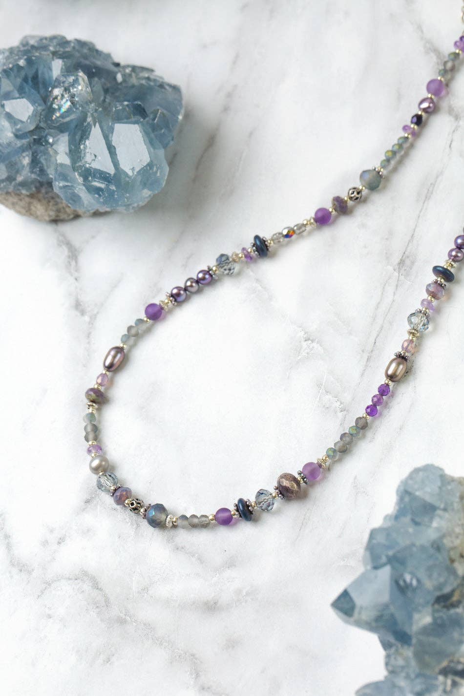 Freshwater Pearl, Czech Glass and Crystal Necklace