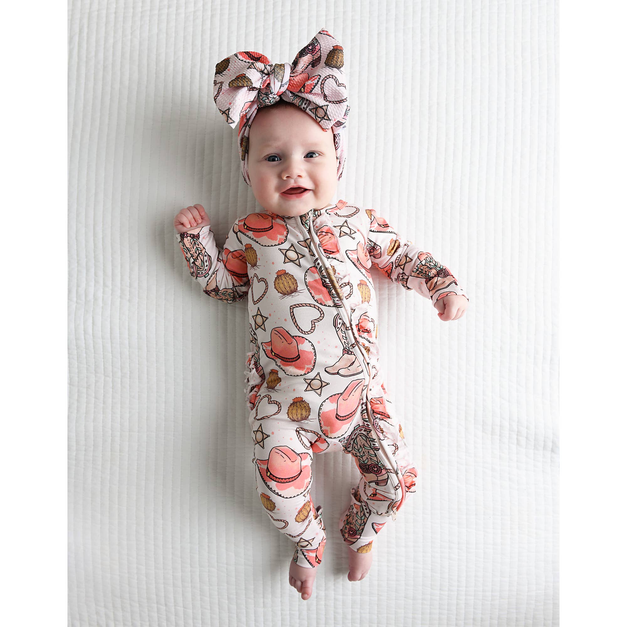 Bamboo Baby Pajama Sleepies Little Baby Ruffle Zip Reba
