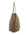 Fendi FF Zucchino Patter Beige Shoulder Bag