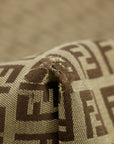 Fendi FF Zucchino Patter Beige Shoulder Bag