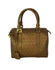 Fendi Boston Gold Coated Canvas Handbag