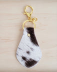 Leather Keychain-Brindle Cowhide 702m