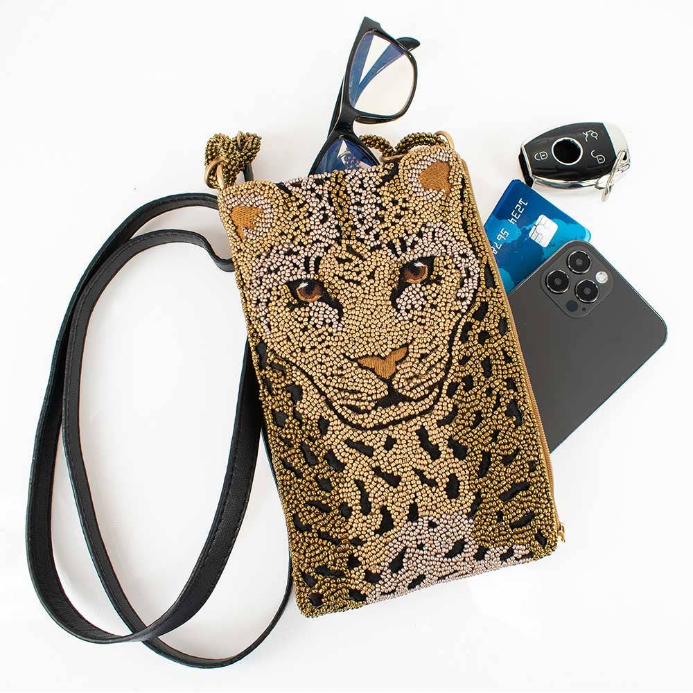 Mary Frances Gone Wild Beaded Crossbody Phone Bag