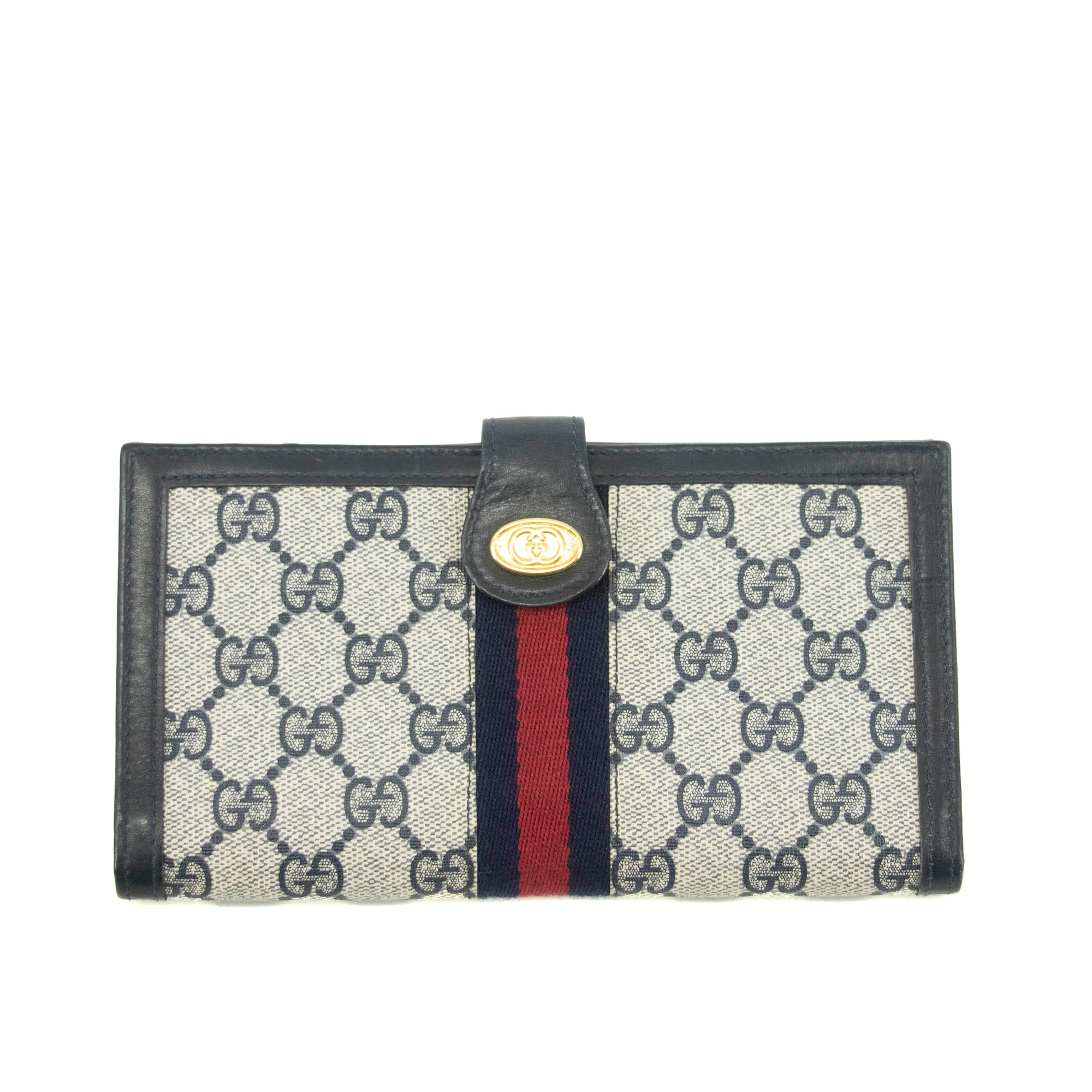 Gucci Canvas Coded Blue Ophidia Long Wallet 