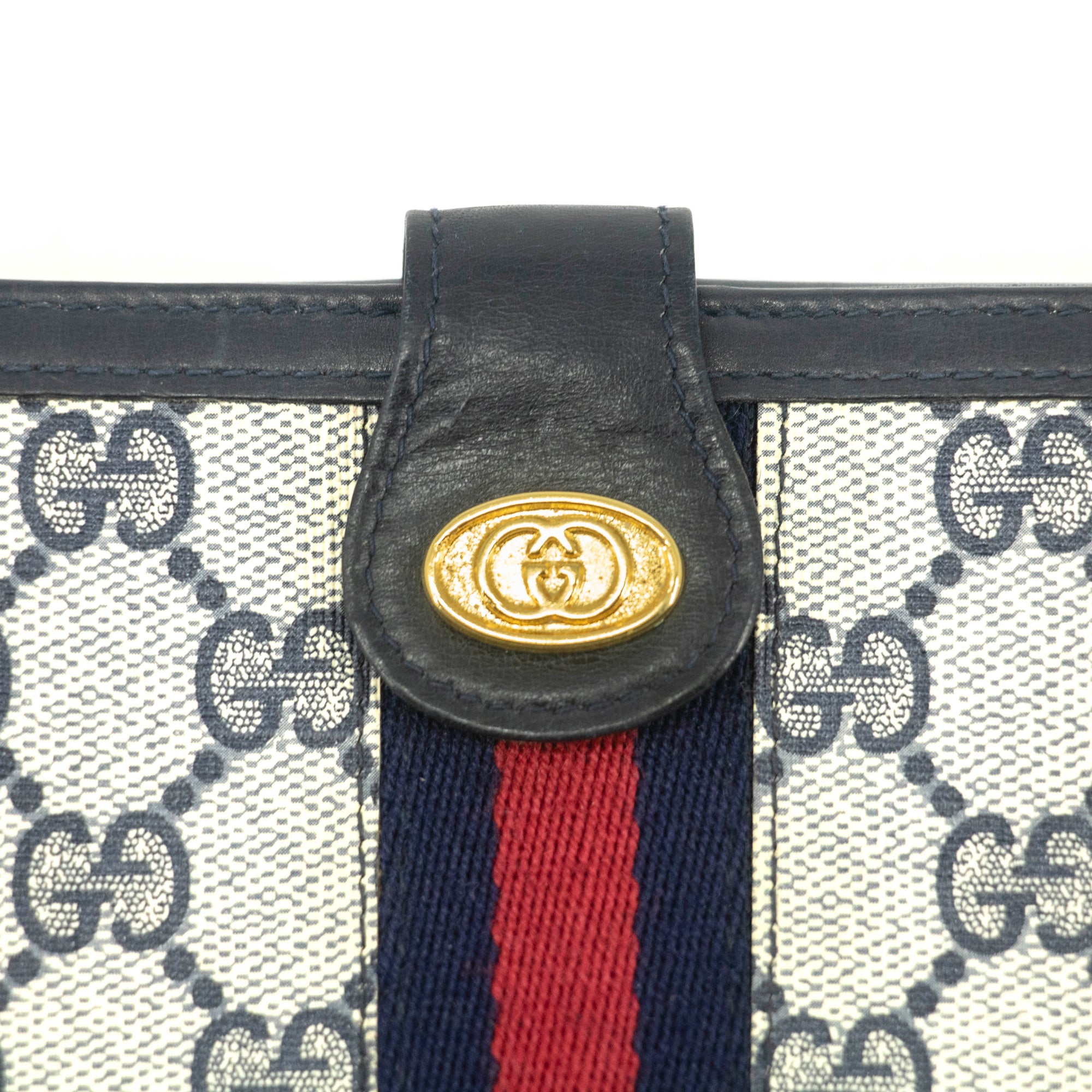 Gucci Canvas Coded Blue Ophidia Long Wallet 