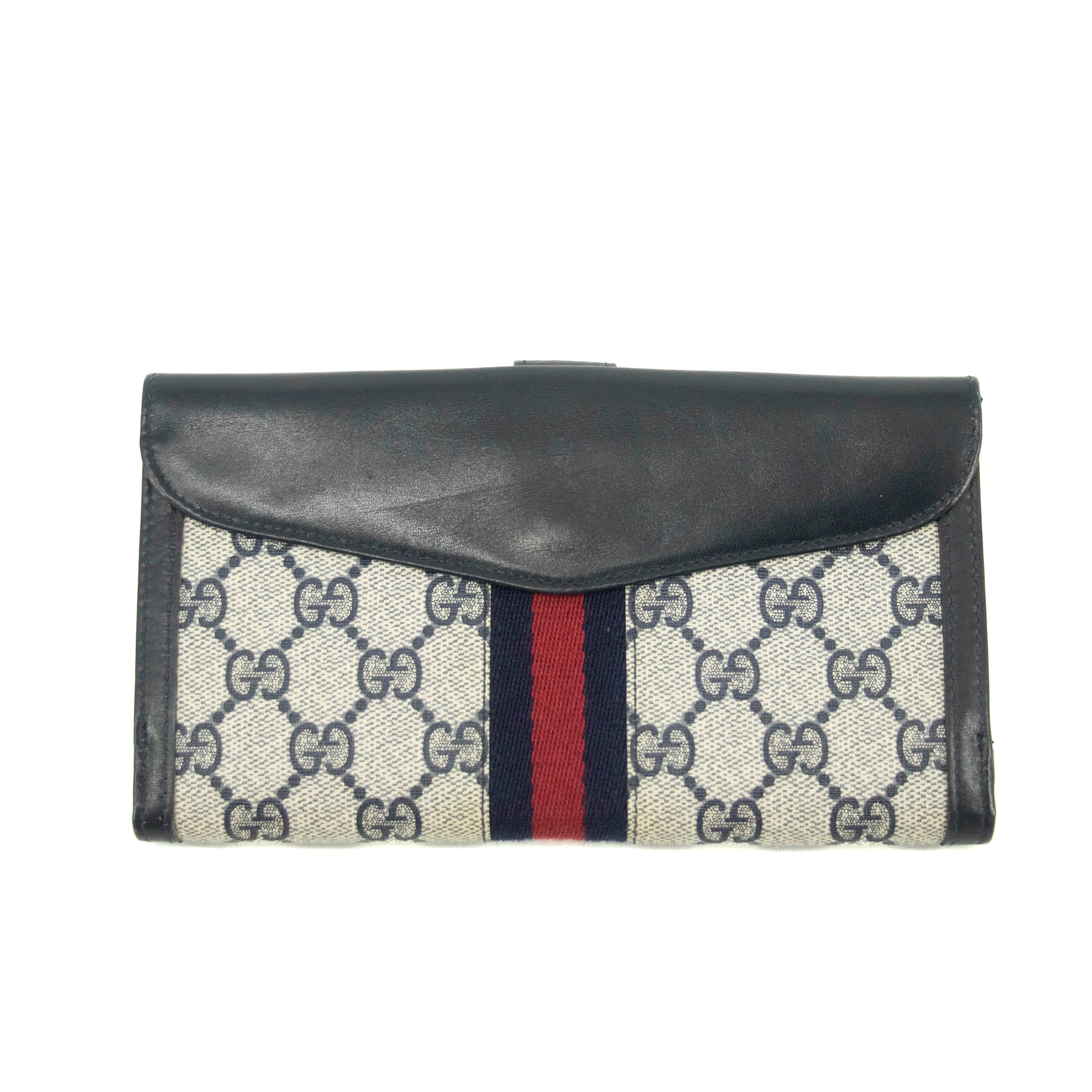Gucci Canvas Coded Blue Ophidia Long Wallet 