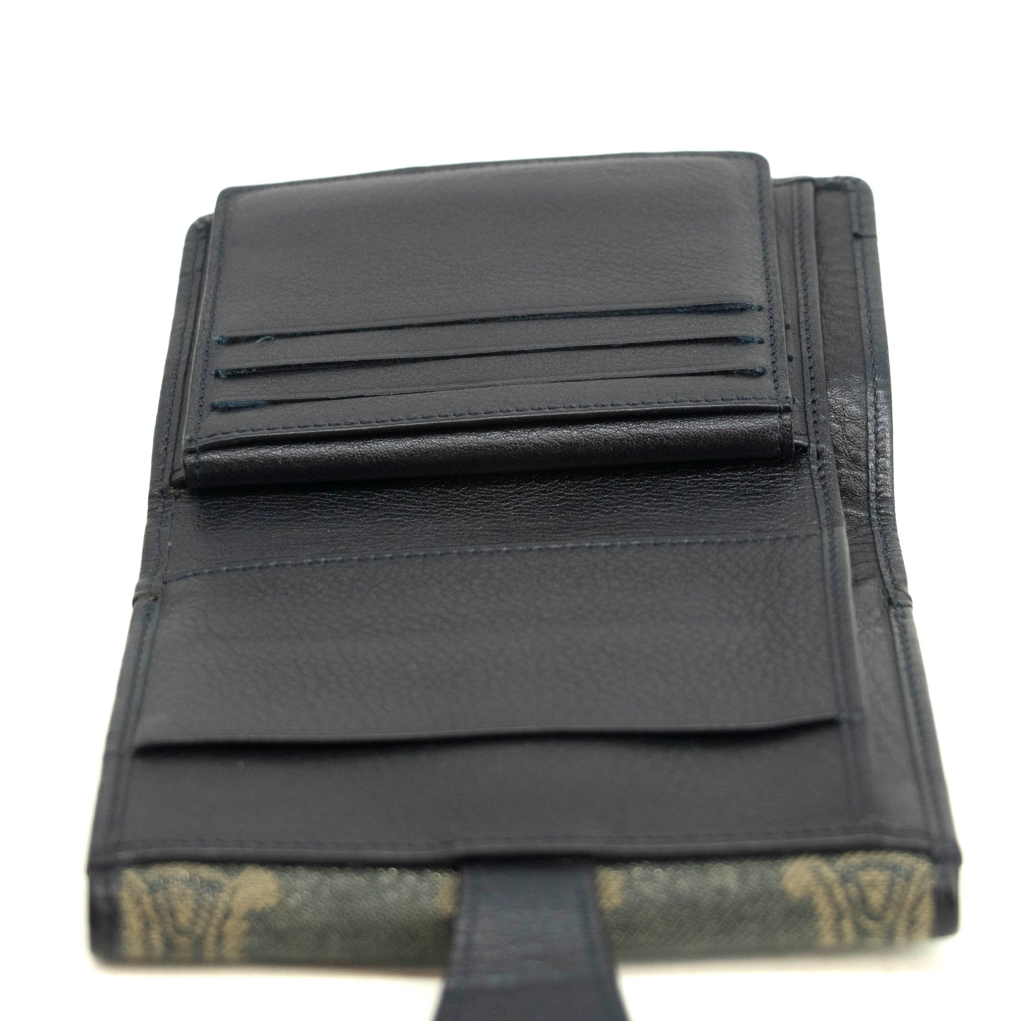Celine Triomphe Canvas Blue and Grey Fine Strap Wallet 