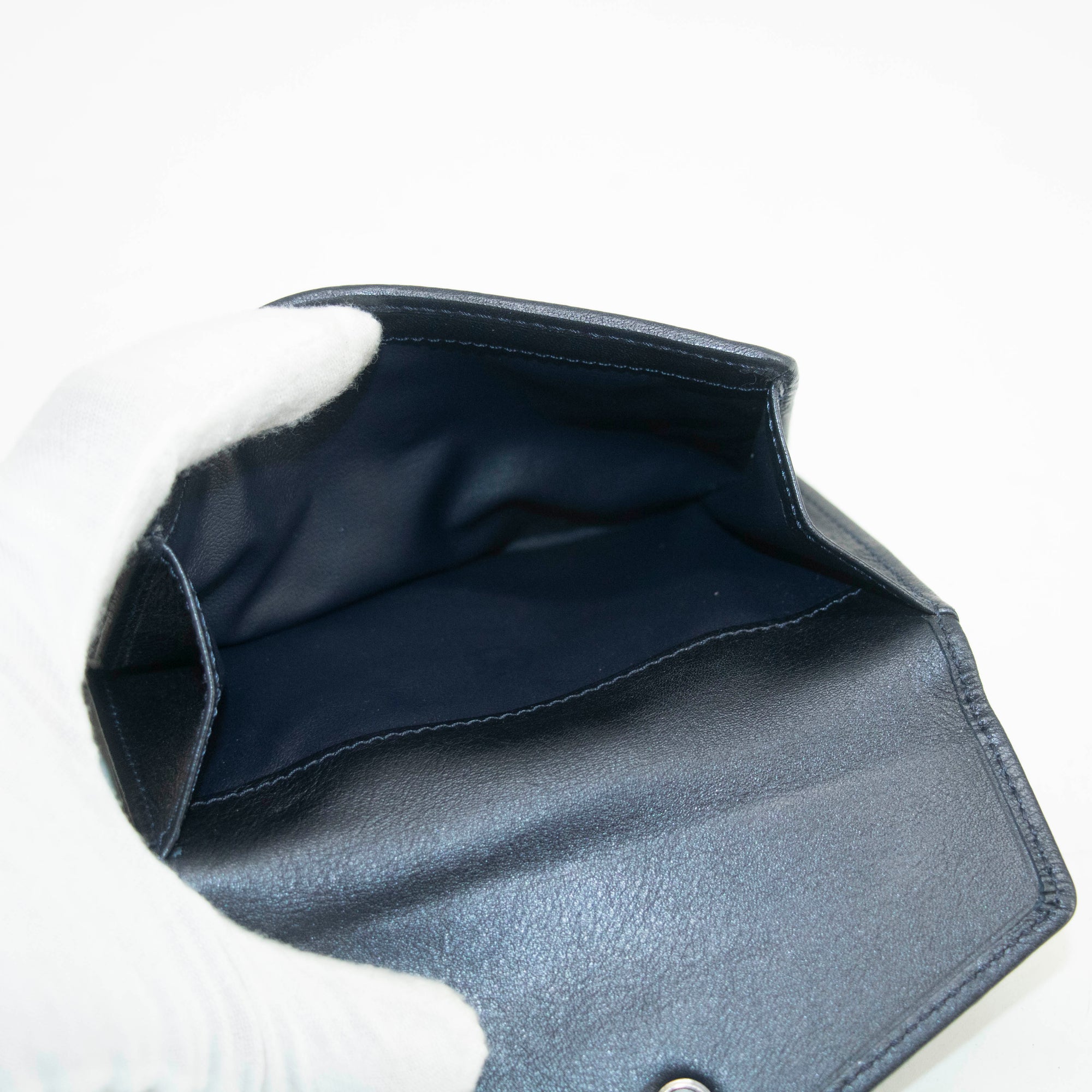 Celine Triomphe Canvas Blue and Grey Fine Strap Wallet 