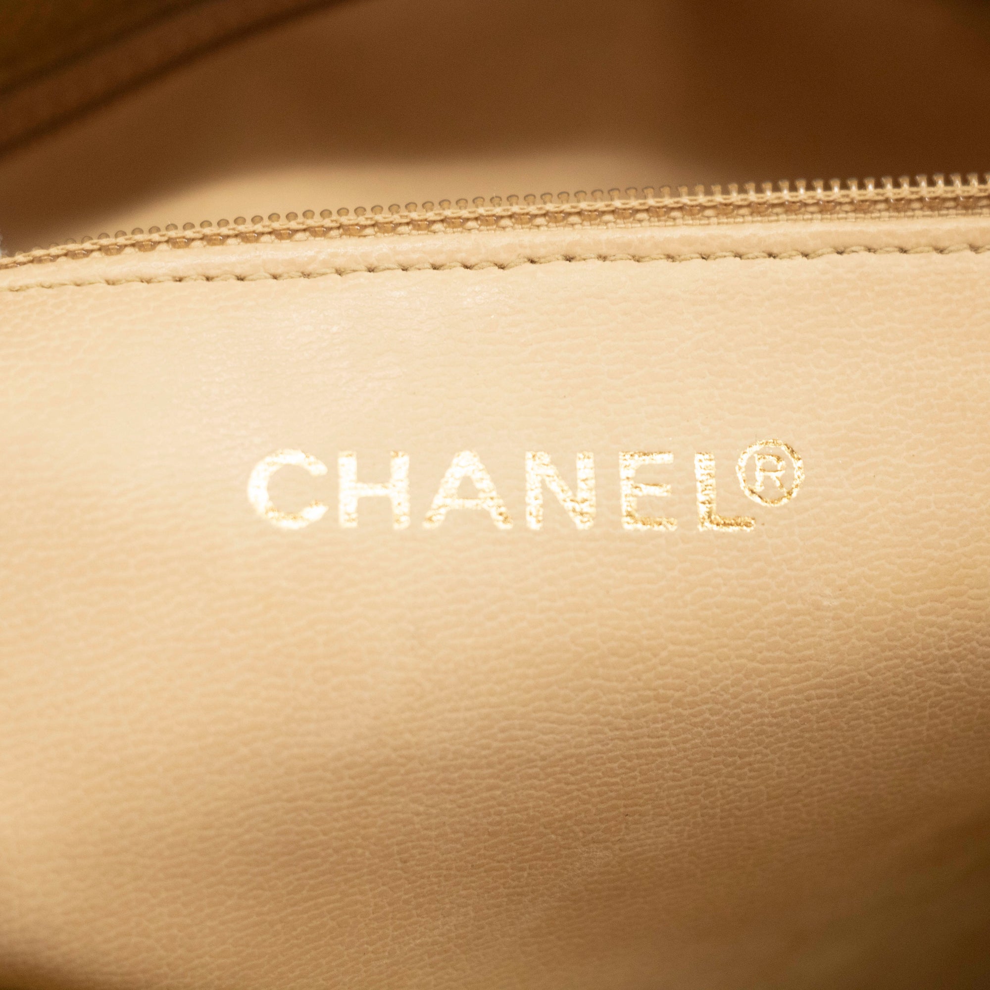 Chanel Beige Caviar Skin Quilted Matelase Shoulder Bag 