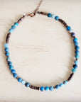 Genuine Frosted American Turquoise Boho Collar Necklace 263q