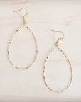 Hammered Gold Oval Hoop Earrings 200bl