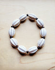 **White Turquoise Melon Beaded Stretch Bracelet 809h