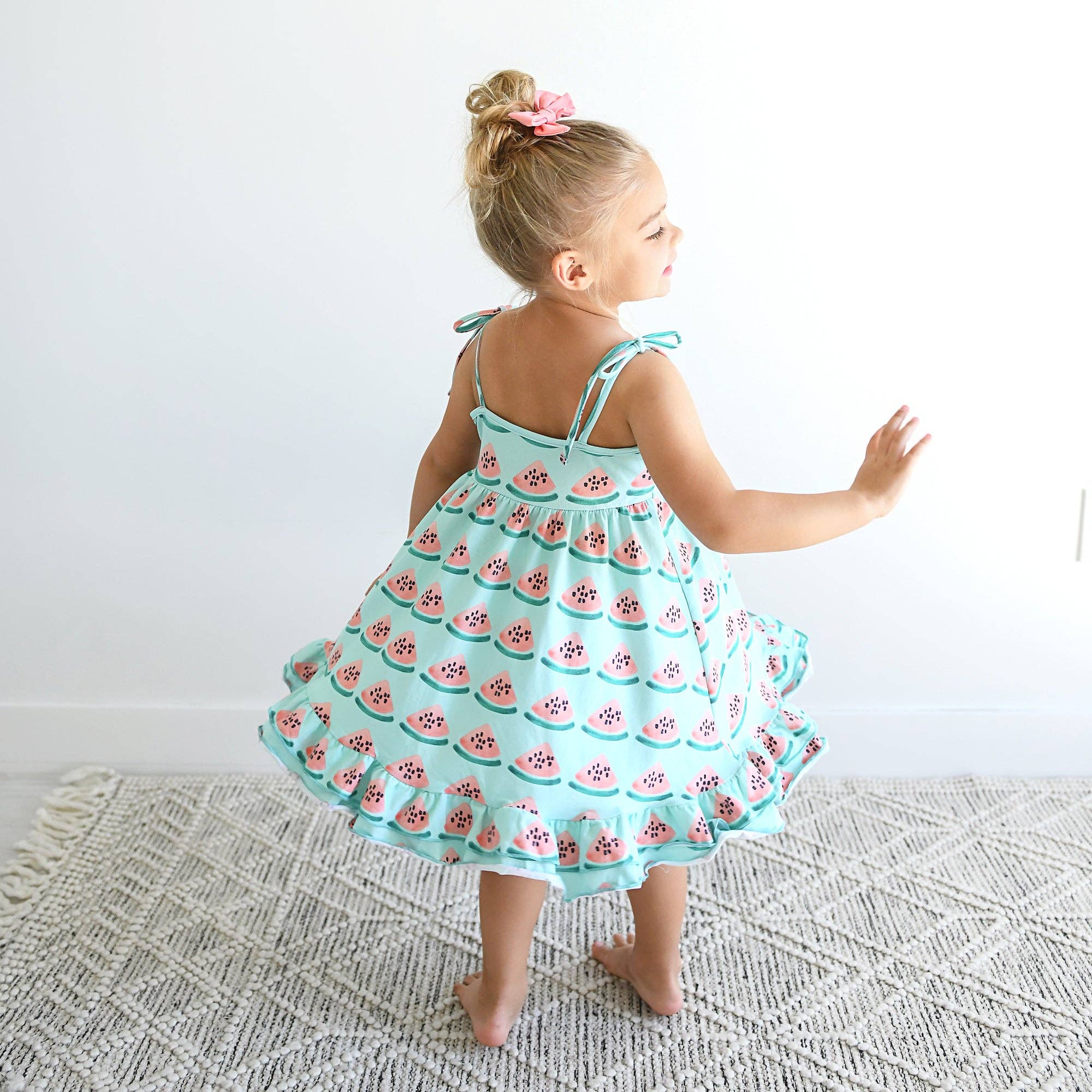 Girls Clothes Dress Tie Twirl Dress Cameron Watermelon
