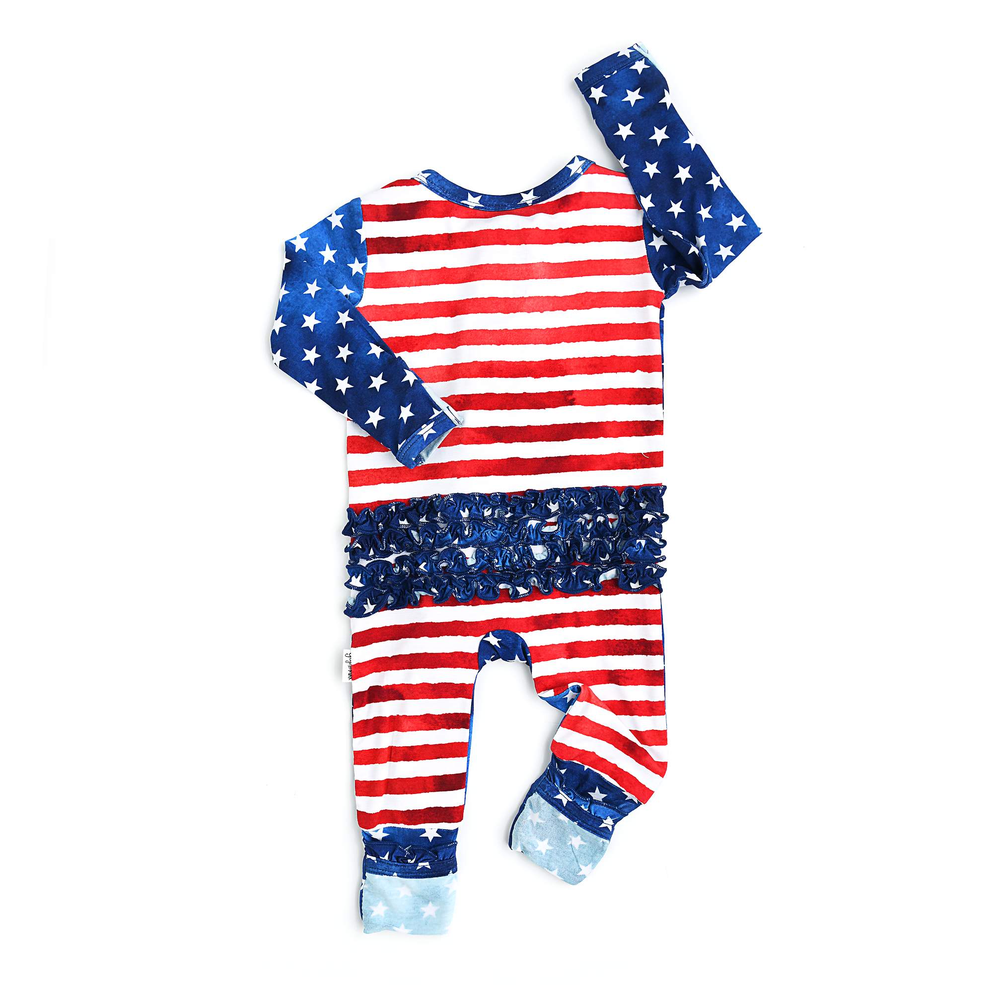 Tie Dye Stars &amp; Stripes Ruffle ZIP