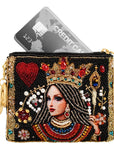 Mary Frances The Queen Playing Card Beaded Coin Purse