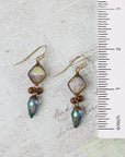 Czech Glass and Crystal Dangle Herringbone Earrings