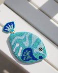 Beaded Blue Fish Coin Purse