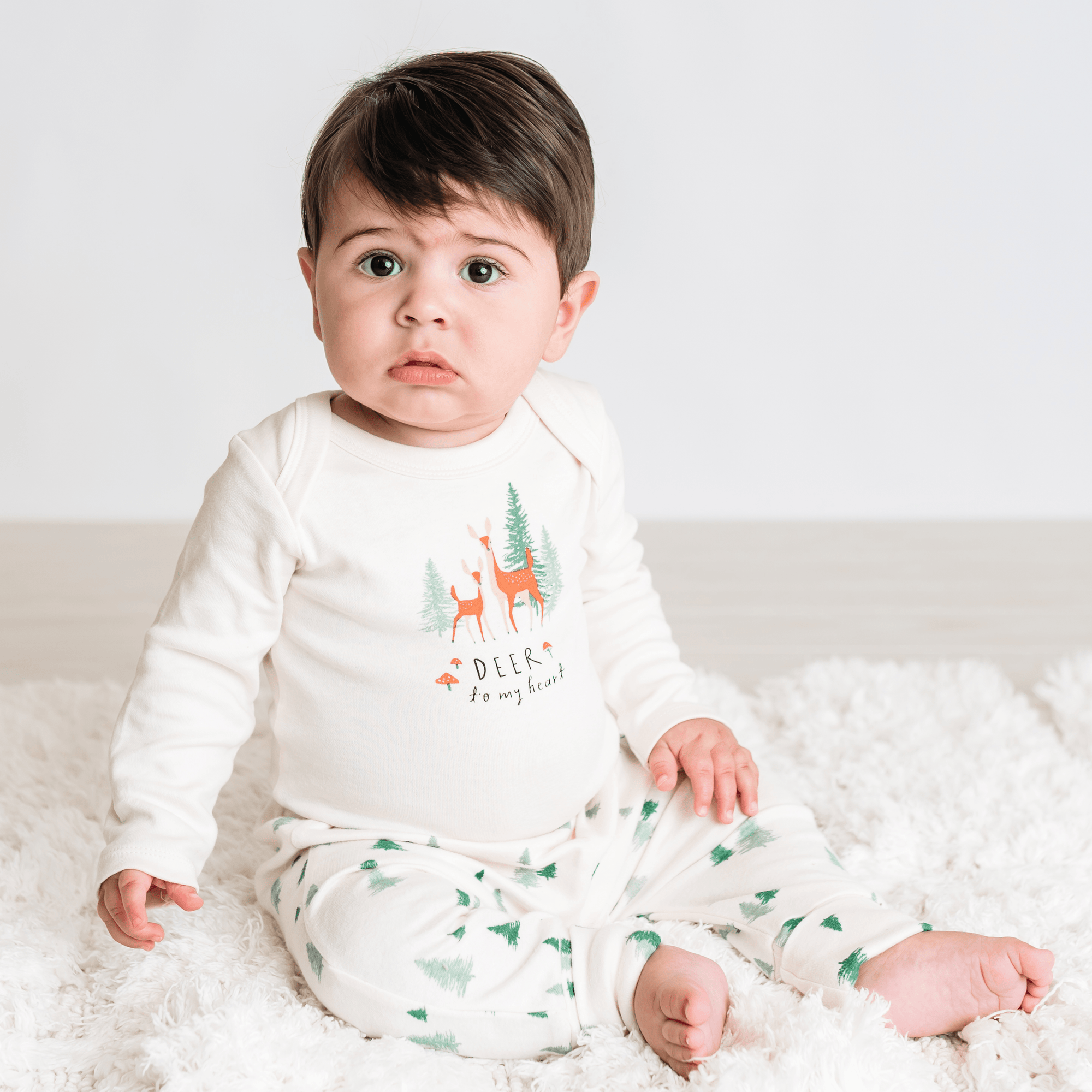 Finn + Emma Organic Cotton Cuffed Winter Trees Lounge Pants