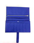 HERMÈS Long Epsom Bearn Gusset Electrique Bleu Wallet