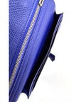HERMÈS Long Epsom Bearn Gusset Electrique Bleu Wallet