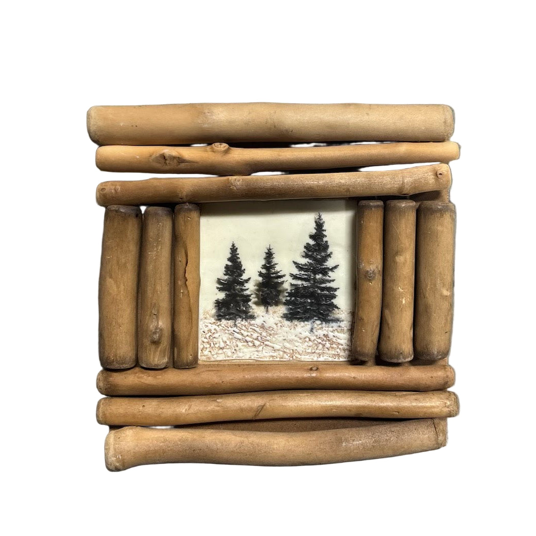 Trish McFerran Winter Pines Encaustic Art