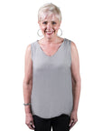 Tina Stephens Made In Italy Dina Silk V-Neck Tank