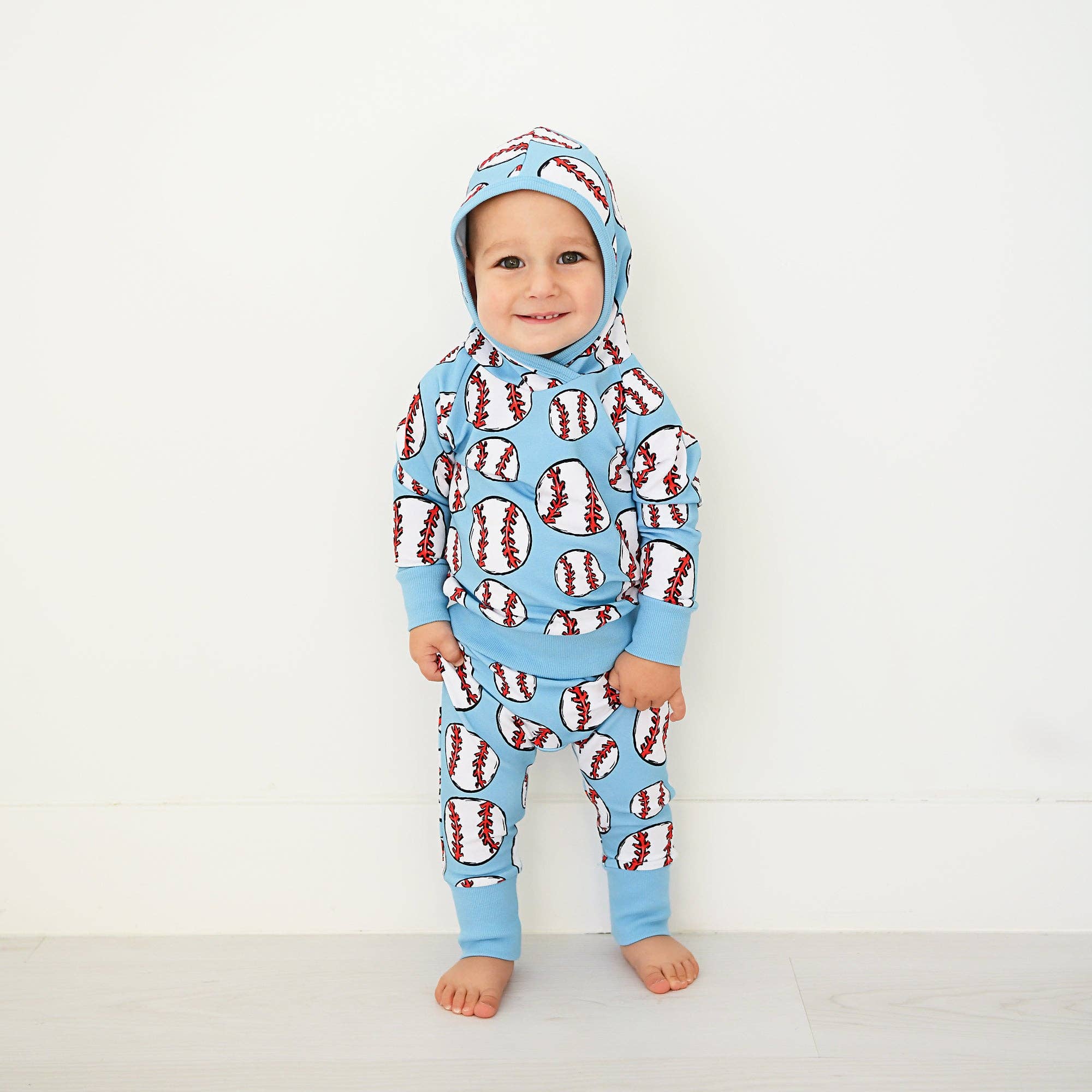 Children Kids Clothing Sweatsuit 2PC Hoodie Set Bambino Baseball