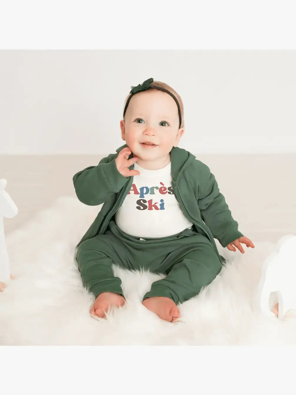 finn + emma Organic Cotton Pine Green Hoodie