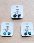 **Natural Green Turquoise Stud Earrings 205g