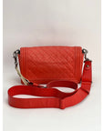 CHANEL Lambskin Quilted Medium Boy Red Flap Bag